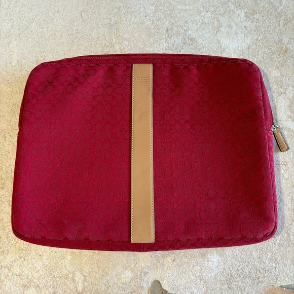 Red Coach Laptop Sleeve NWOT - Picture 1 of 3